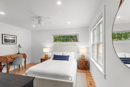 Wellfleet Cape Cod vacation rental - First floor bedroom with plush bedding