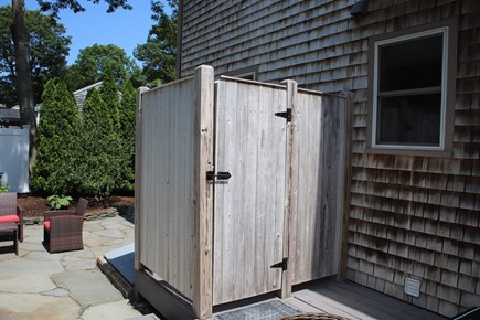 Harwich Cape Cod vacation rental - Outdoor shower conveniently located on back deck.