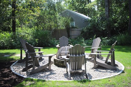 Harwich Cape Cod vacation rental - Fire pit & seating to enjoy cocktails and s'mores!
