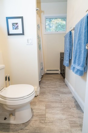 Eastham Cape Cod vacation rental - Full bathroom with bathtub and shower near bunkroom