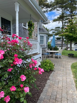 Wareham, Parkwood Beach MA vacation rental - Farmers porch and back deck facing sunsets; Grill and firepit.