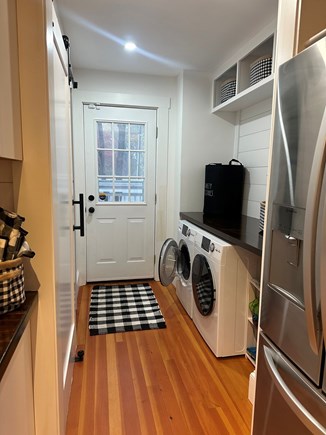 Hyannis Cape Cod vacation rental - Washer and dryer. Entrance to backyard