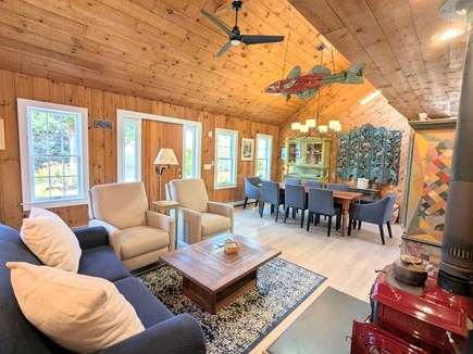 Dennis Cape Cod vacation rental - Large great room with TV area and big dining yable