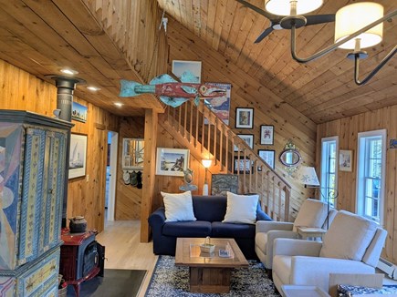 Dennis Cape Cod vacation rental - Soaring ceilings, warm wood tones and first floor bedroom