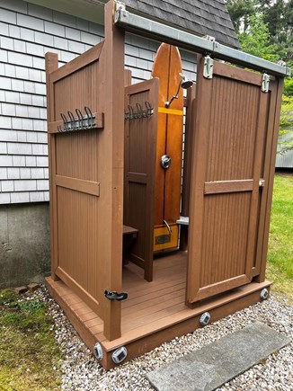 West Falmouth Cape Cod vacation rental - Outdoor surfboard shower!