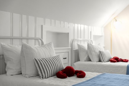 West Falmouth Cape Cod vacation rental - Second floor bedroom with two twin beds and built-in dressers