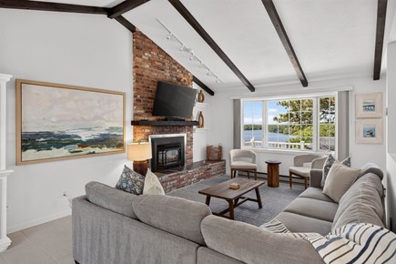 Brewster Cape Cod vacation rental - Living room features sweeping water views