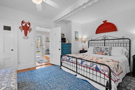 Centerville, Long Dell Inn Cape Cod vacation rental - King bedroom on first floor with cozy linens