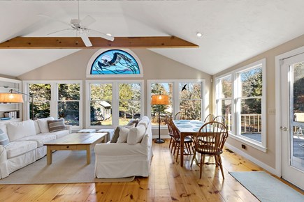 Orleans, Blue Heron Hideaway Cape Cod vacation rental - Living room with comfy seating and smart TV