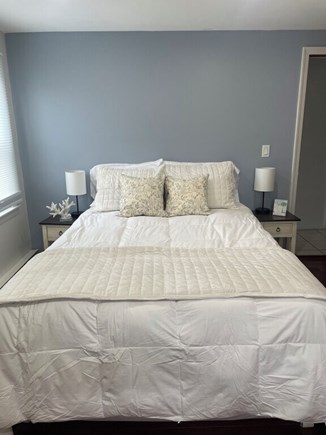 Dennisport Cape Cod vacation rental - Master bedroom. Queen bed with linens. Smart tv and AC