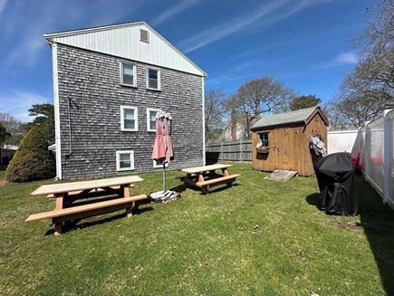 Dennisport Cape Cod vacation rental - Backyard equipped with Picnic tables and grill