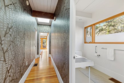 Wellfleet, Griffins Island Hideaway Cape Cod vacation rental - Stylish hallway with convenient access bedrooms and  bathrooms