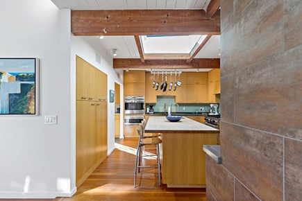 Wellfleet, Griffins Island Hideaway Cape Cod vacation rental - Bright kitchen with a skylight, and an oversize island