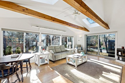 Eastham Getaway Cape Cod vacation rental - Sun-filled living room with skylights, wide windows