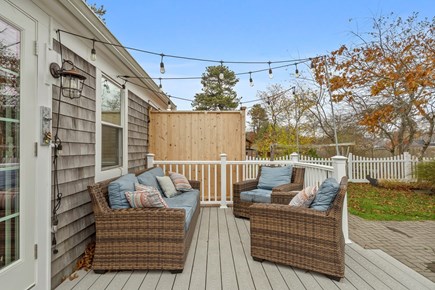 Dennis Port Cape Cod vacation rental - Deck w/ seating abutting brand new outdoor shower