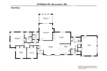 Barnstable Cape Cod vacation rental - Main Level Floor Plan