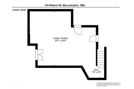 Barnstable Cape Cod vacation rental - Lower Level Floor Plan