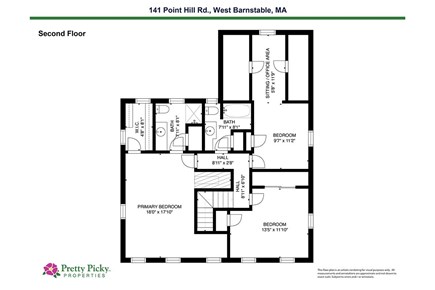 West Barnstable Cape Cod vacation rental - Second Level Floor Plan