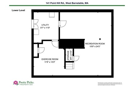 West Barnstable Cape Cod vacation rental - Lower Level Floor Plan