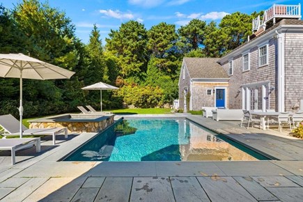 West Barnstable Cape Cod vacation rental - Looking at the pool from the pool house.