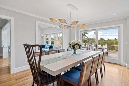 Chatham Cape Cod vacation rental - Dining table for 10 with access to the deck overlooking the water