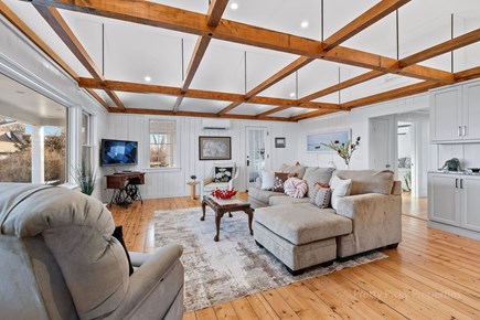 Orleans Cape Cod vacation rental - Breathtaking living room features original exposed cottage beams