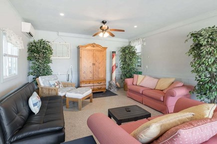 West Dennis Cape Cod vacation rental - Game Room with TV, AC, and Comfy Seating!