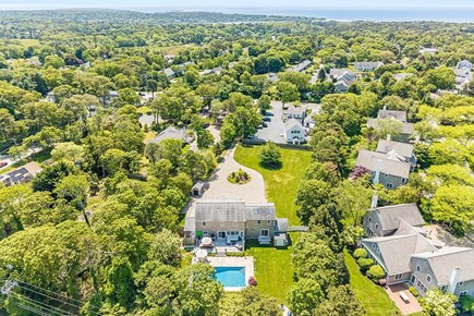 Chatham Cape Cod vacation rental - Aerial view showing the house and Nantucket Sound just 1 mile away