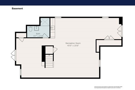 Chatham Cape Cod vacation rental - Floor plan of the finished lower level