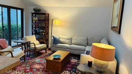 New Seabury Cape Cod vacation rental - Living room with sliders to the deck
