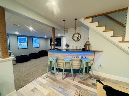 Dennis Port Cape Cod vacation rental - Custom Boat Bar - Large Flat Screen TV with plenty of seating