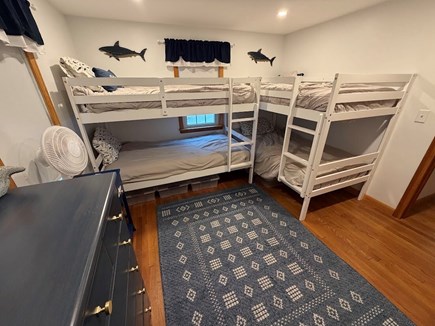 Dennis Cape Cod vacation rental - Bedroom 2- 4 twins with dresser and closet