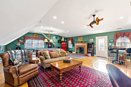 Yarmouthport Estate Cape Cod vacation rental - Game room lounge seating and pool table