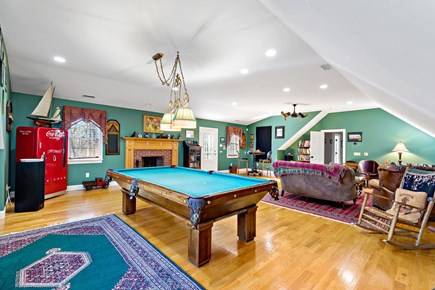 Yarmouthport Estate Cape Cod vacation rental - Pool table game room with fireplace