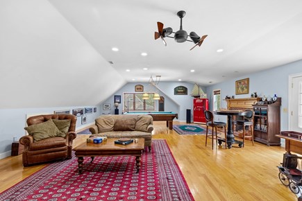 Yarmouthport Estate Cape Cod vacation rental - Game room lounge seating and pool table