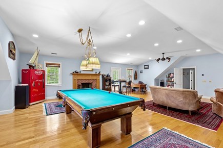 Yarmouthport Estate Cape Cod vacation rental - Pool table game room with fireplace
