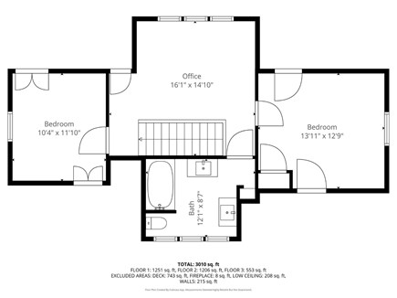 Bourne, Buzzards Bay Cape Cod vacation rental - Floor plan-  Third floor