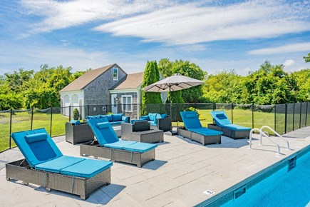 West Dennis Cape Cod vacation rental - Lounge area  by the pool