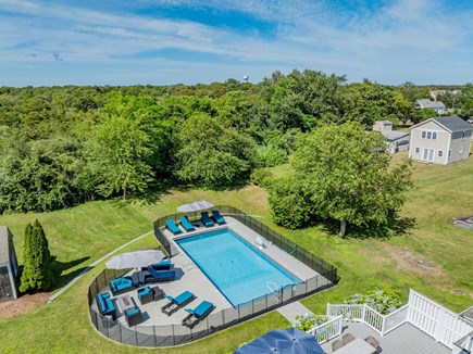 West Dennis Cape Cod vacation rental - Aerial of the pool