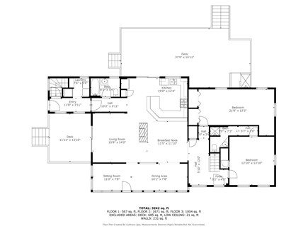 West Dennis Cape Cod vacation rental - First floor floorplan
