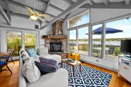 Eastham Cape Cod vacation rental - Enjoy the cozy fireplace while taking in the waterfront