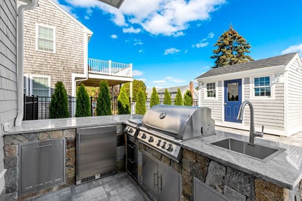 Sandwich Cape Cod vacation rental - Outdoor kitchen area with gas grill and fridge