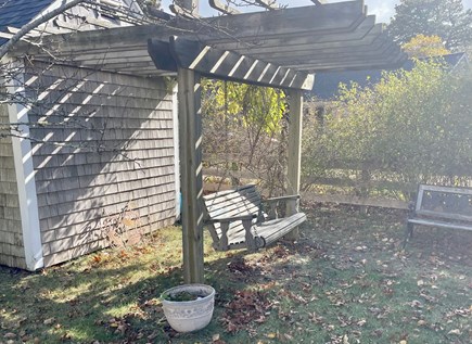 West Harwich Cape Cod vacation rental - Hanging Swing Behind Tool Shed