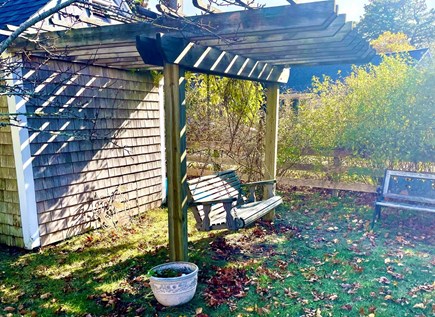 West Harwich Cape Cod vacation rental - Hanging Swing Behind Tool Shed