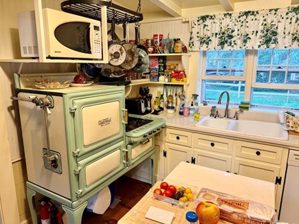West Harwich Cape Cod vacation rental - Kitchen with Antique Gas Stove and Range