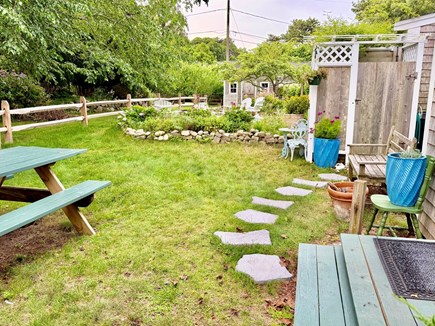 West Harwich Cape Cod vacation rental - Picnic Table, Outdoor Shower and Back Yard Gardens