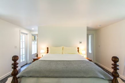 Chatham, Marshlight Retreat Cape Cod vacation rental - King bedroom detail fresh linens calm and bright