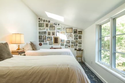 Chatham, Marshlight Retreat Cape Cod vacation rental - Twin bedroom with gallery wall great for kids or friends