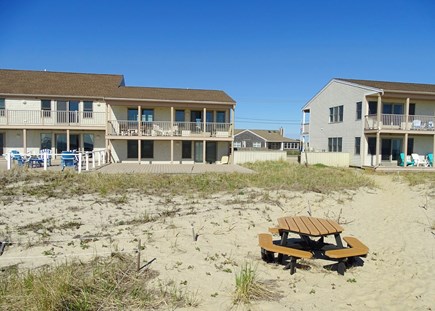 North Truro Cape Cod vacation rental - View of the upstairs condo from beach steps