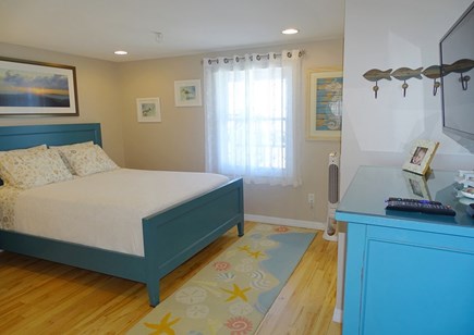 North Truro Cape Cod vacation rental - Queen bed with TV, access to bathroom